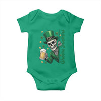 Cheers Fuckers St Patricks Day Baby Onesie Funny Skeleton Drinking Beer
