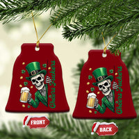 Cheers Fuckers St Patricks Day Ceramic Ornament Funny Skeleton Drinking Beer