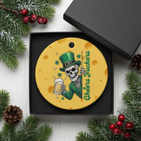 Cheers Fuckers St Patricks Day Ceramic Ornament Funny Skeleton Drinking Beer