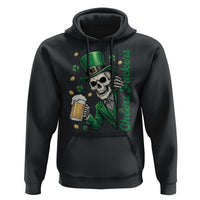 Cheers Fuckers St Patricks Day Hoodie Funny Skeleton Drinking Beer