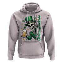 Cheers Fuckers St Patricks Day Hoodie Funny Skeleton Drinking Beer