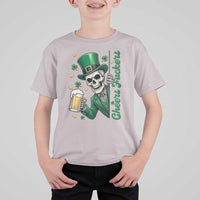 Cheers Fuckers St Patricks Day T Shirt For Kid Funny Skeleton Drinking Beer