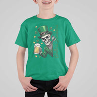 Cheers Fuckers St Patricks Day T Shirt For Kid Funny Skeleton Drinking Beer