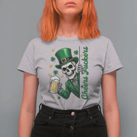 Cheers Fuckers St Patricks Day T Shirt For Women Funny Skeleton Drinking Beer