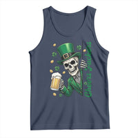 Cheers Fuckers St Patricks Day Tank Top Funny Skeleton Drinking Beer