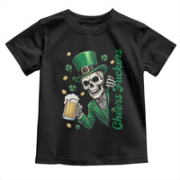 Cheers Fuckers St Patricks Day Toddler T Shirt Funny Skeleton Drinking Beer