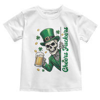 Cheers Fuckers St Patricks Day Toddler T Shirt Funny Skeleton Drinking Beer