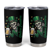 Cheers Fuckers St Patricks Day Tumbler Cup Funny Skeleton Drinking Beer