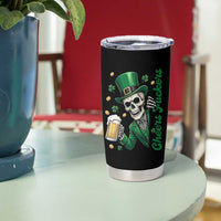 Cheers Fuckers St Patricks Day Tumbler Cup Funny Skeleton Drinking Beer