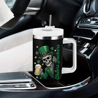 Cheers Fuckers St Patricks Day Tumbler With Handle Funny Skeleton Drinking Beer