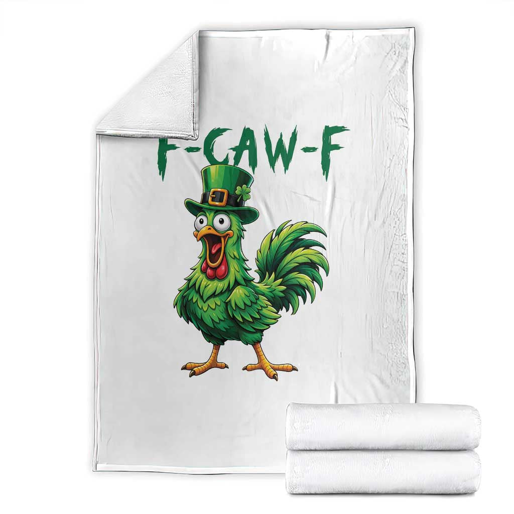 Funny St Patricks Day Lucky Chicken Throw Blanket F Caw F