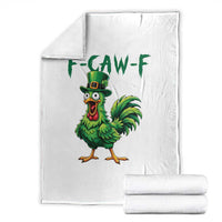 Funny St Patricks Day Lucky Chicken Throw Blanket F Caw F
