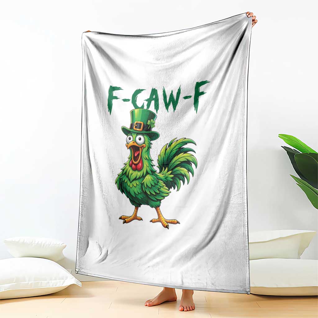 Funny St Patricks Day Lucky Chicken Throw Blanket F Caw F