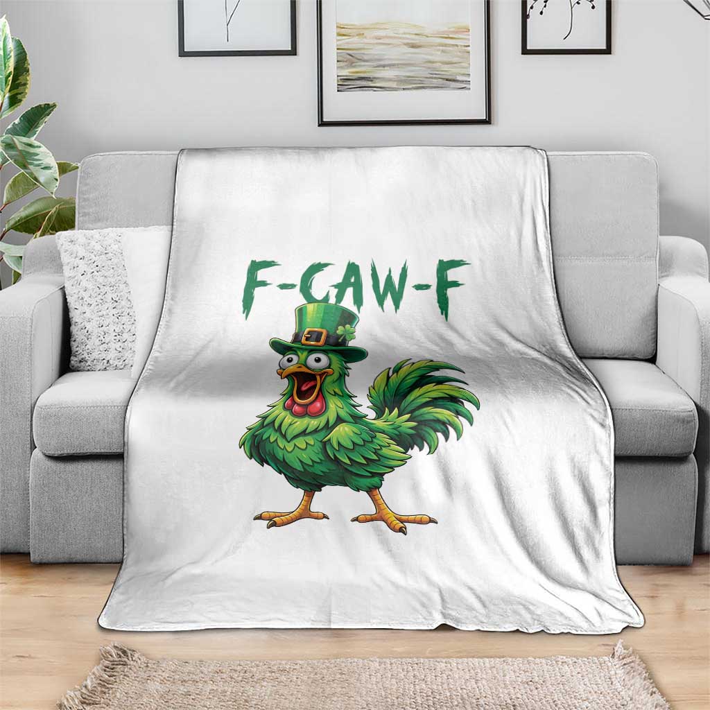 Funny St Patricks Day Lucky Chicken Throw Blanket F Caw F