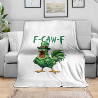 Funny St Patricks Day Lucky Chicken Throw Blanket F Caw F