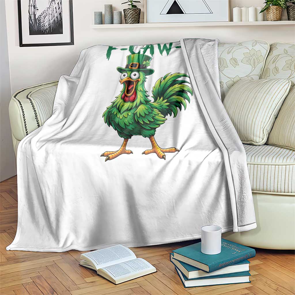 Funny St Patricks Day Lucky Chicken Throw Blanket F Caw F