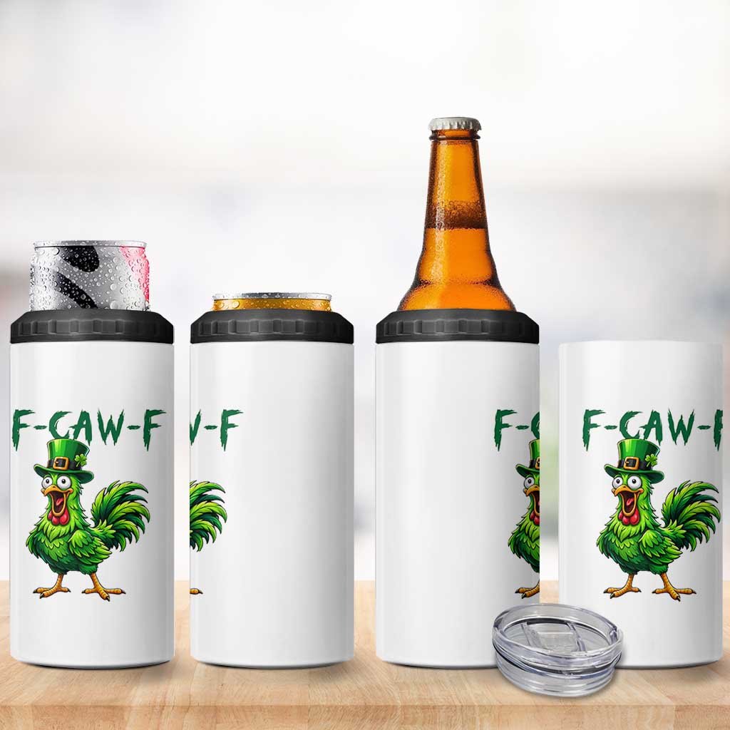 Funny St Patricks Day Lucky Chicken 4 in 1 Can Cooler Tumbler F Caw F
