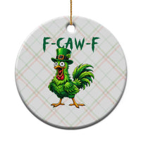 Funny St Patricks Day Lucky Chicken Ceramic Ornament F Caw F
