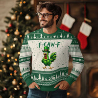 Funny St Patricks Day Lucky Chicken Ugly Christmas Sweater F Caw F
