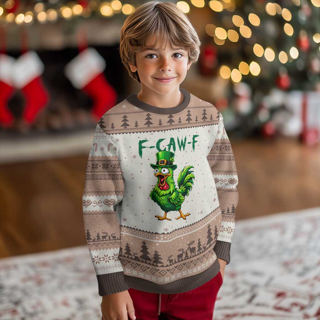 Funny St Patricks Day Lucky Chicken Ugly Christmas Sweater F Caw F