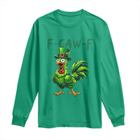 Funny St Patricks Day Lucky Chicken Long Sleeve Shirt F Caw F