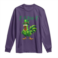 Funny St Patricks Day Lucky Chicken Long Sleeve Shirt F Caw F