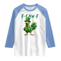 Funny St Patricks Day Lucky Chicken Raglan Shirt F Caw F