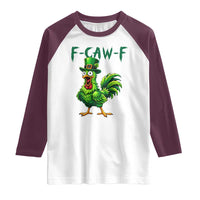 Funny St Patricks Day Lucky Chicken Raglan Shirt F Caw F