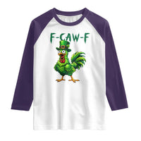 Funny St Patricks Day Lucky Chicken Raglan Shirt F Caw F