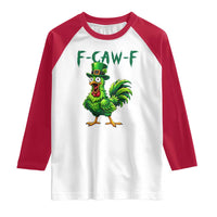 Funny St Patricks Day Lucky Chicken Raglan Shirt F Caw F