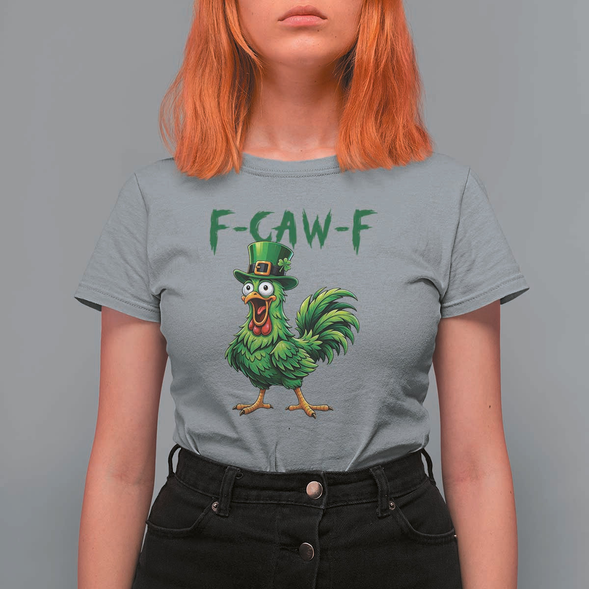 Funny St Patricks Day Lucky Chicken T Shirt For Women F Caw F