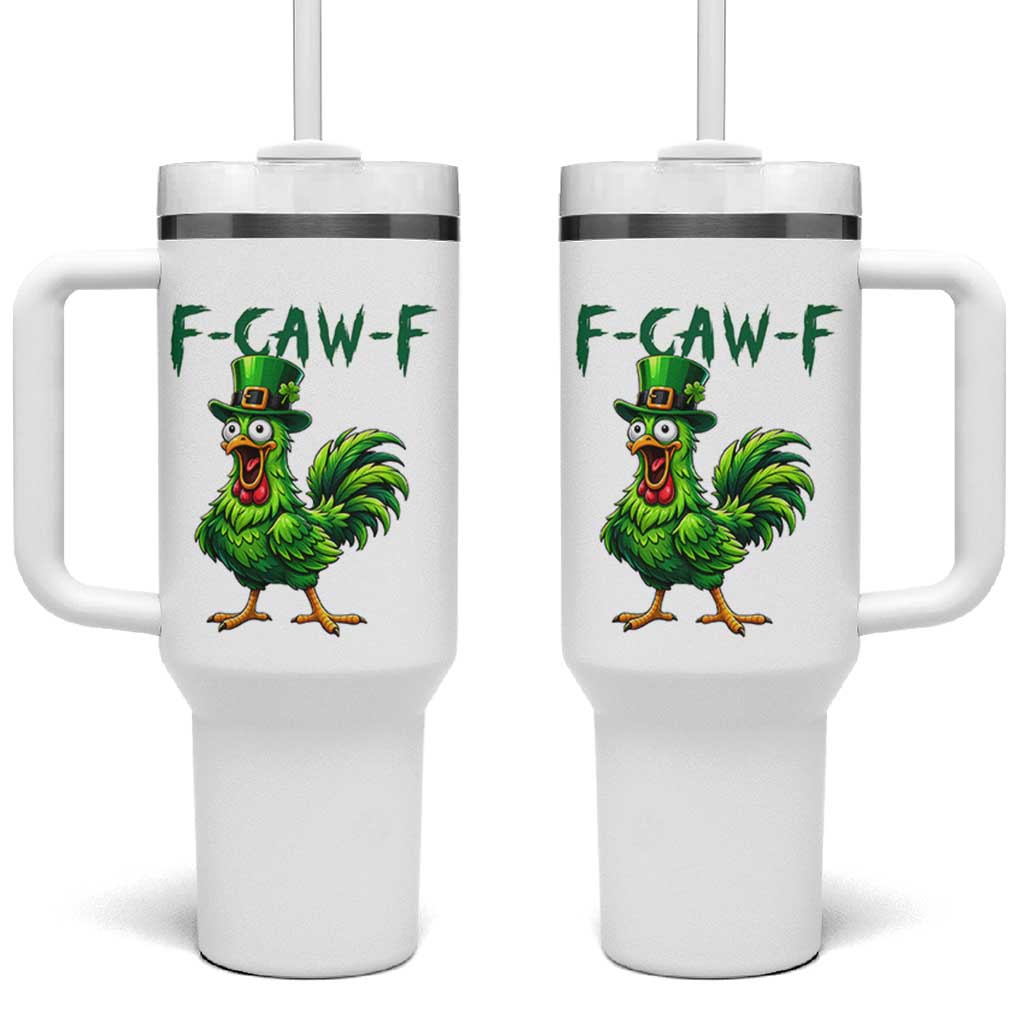 Funny St Patricks Day Lucky Chicken Tumbler With Handle F Caw F