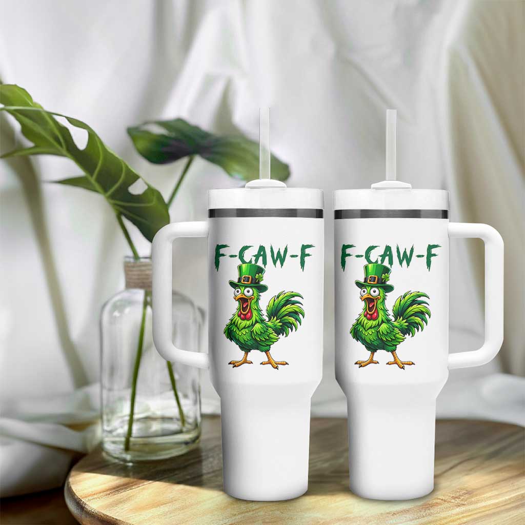 Funny St Patricks Day Lucky Chicken Tumbler With Handle F Caw F