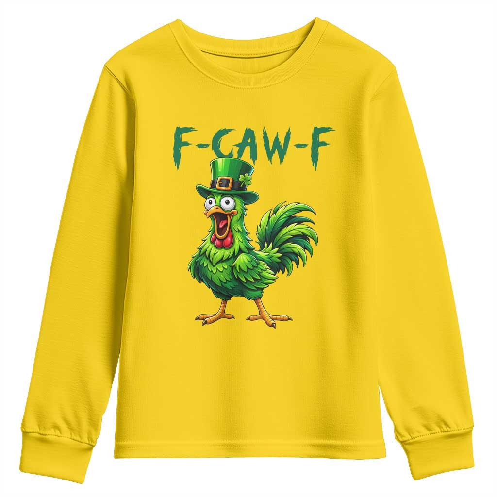 Funny St Patricks Day Lucky Chicken Youth Sweatshirt F Caw F