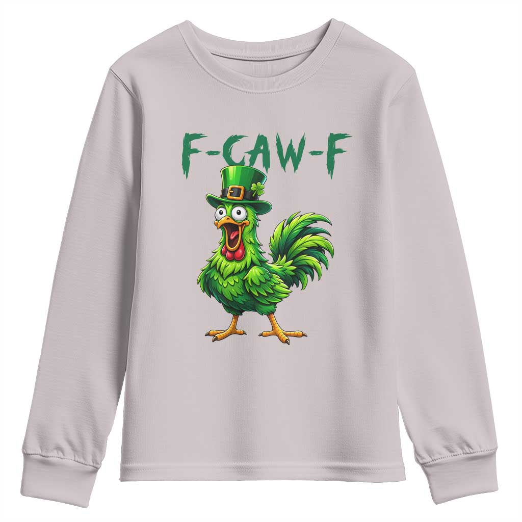 Funny St Patricks Day Lucky Chicken Youth Sweatshirt F Caw F