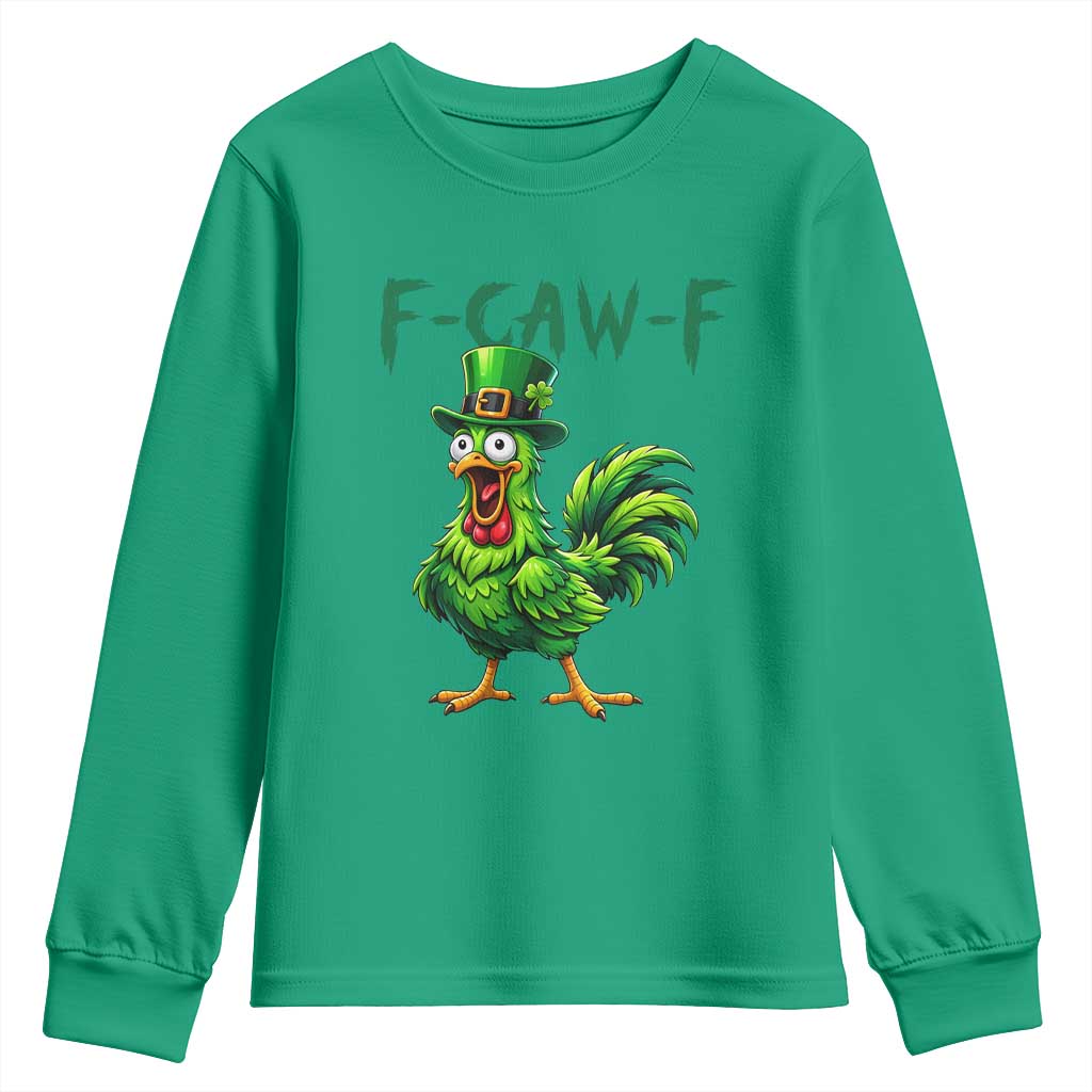 Funny St Patricks Day Lucky Chicken Youth Sweatshirt F Caw F
