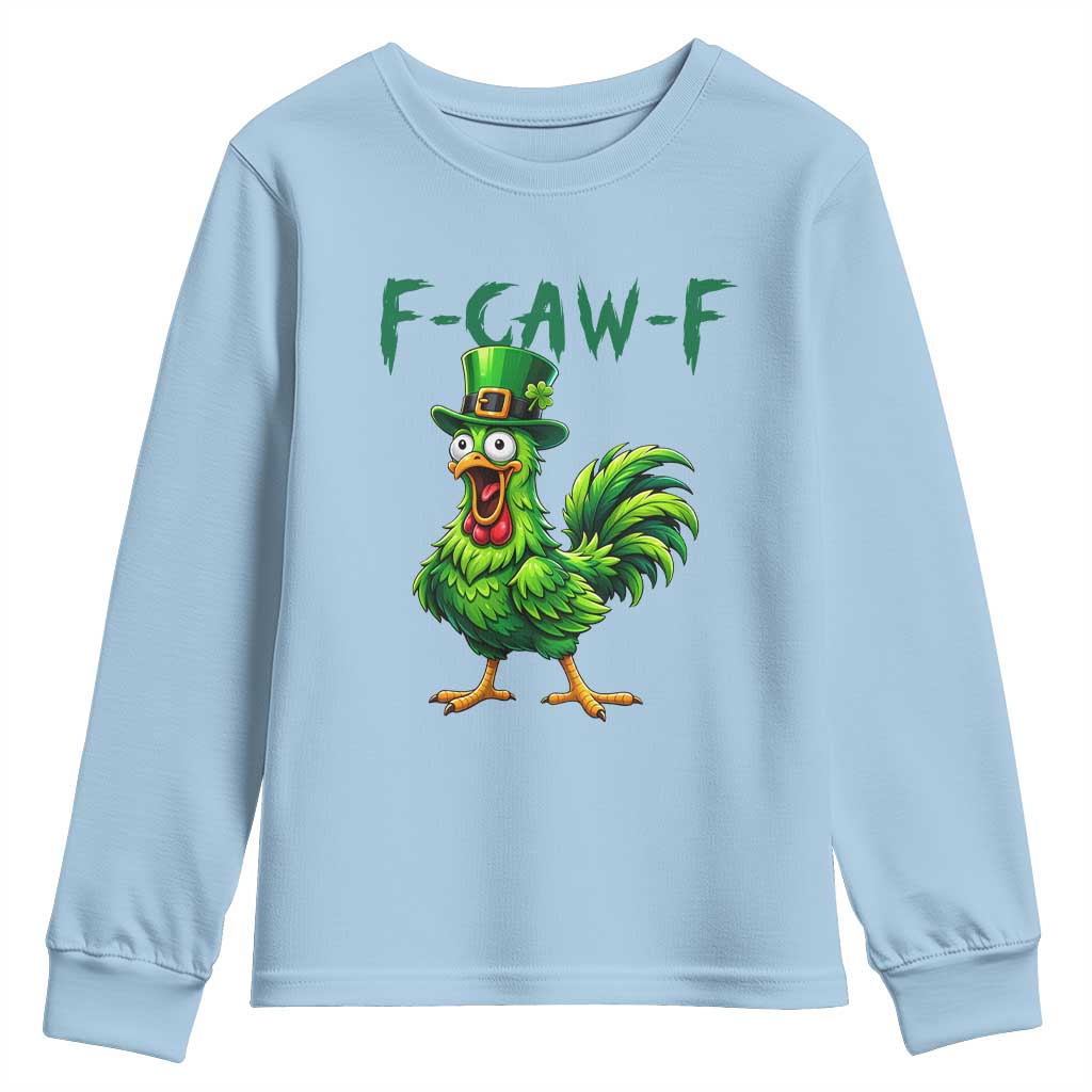 Funny St Patricks Day Lucky Chicken Youth Sweatshirt F Caw F