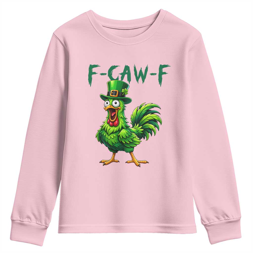 Funny St Patricks Day Lucky Chicken Youth Sweatshirt F Caw F