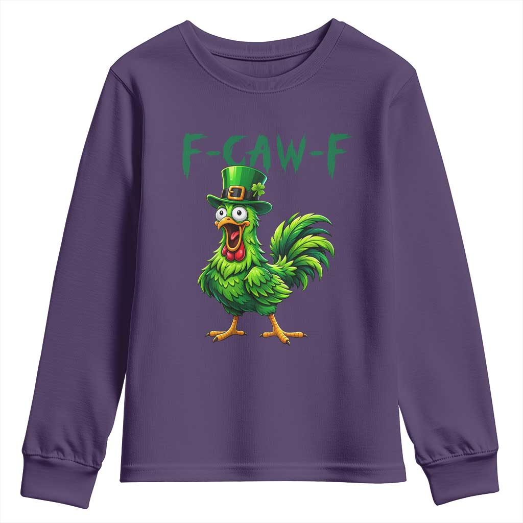 Funny St Patricks Day Lucky Chicken Youth Sweatshirt F Caw F
