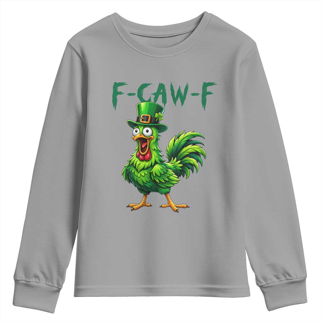Funny St Patricks Day Lucky Chicken Youth Sweatshirt F Caw F