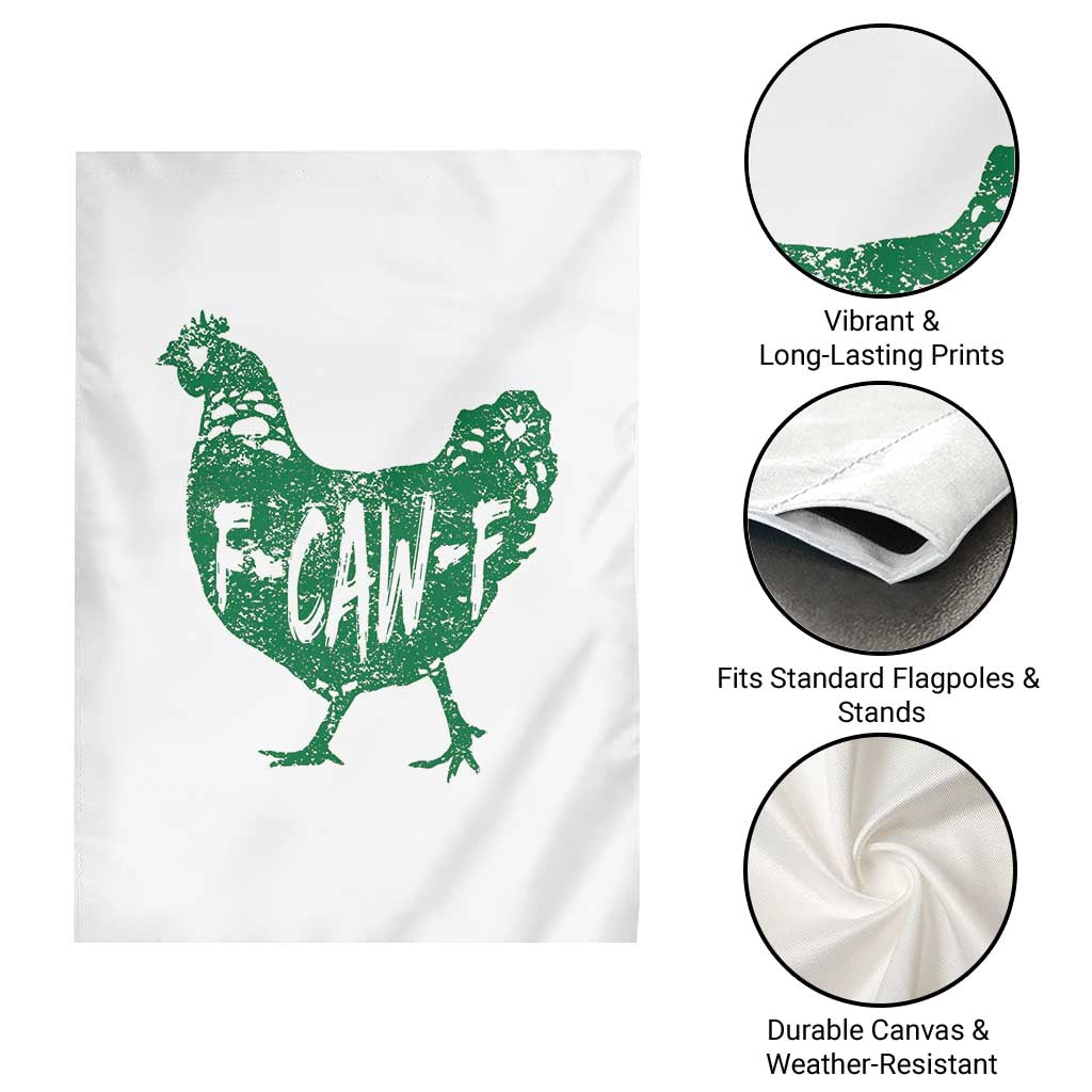 F Caw F Lucky Chicken Garden Flag Funny St Patricks Day
