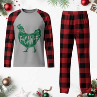 F Caw F Lucky Chicken Plaid Pajama Set Funny St Patricks Day