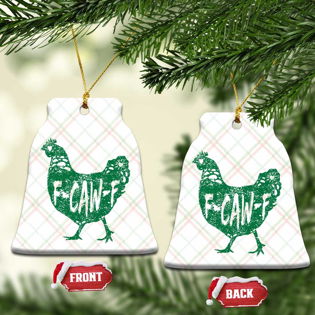 F Caw F Lucky Chicken Ceramic Ornament Funny St Patricks Day