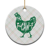 F Caw F Lucky Chicken Ceramic Ornament Funny St Patricks Day