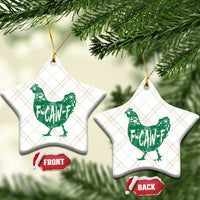F Caw F Lucky Chicken Ceramic Ornament Funny St Patricks Day