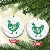F Caw F Lucky Chicken Ceramic Ornament Funny St Patricks Day