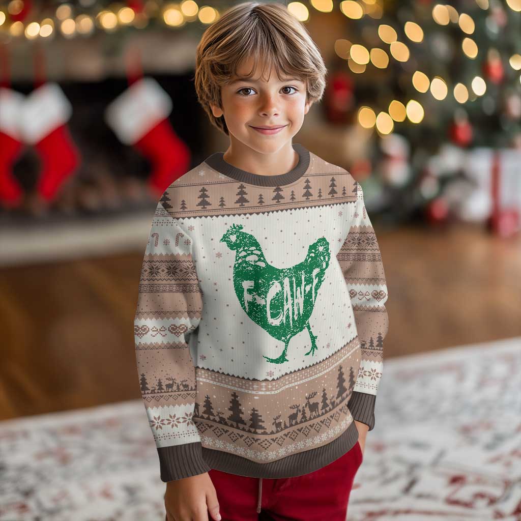 F Caw F Lucky Chicken Ugly Christmas Sweater Funny St Patricks Day