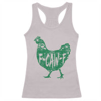 F Caw F Lucky Chicken Racerback Tank Top Funny St Patricks Day