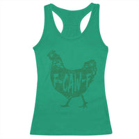 F Caw F Lucky Chicken Racerback Tank Top Funny St Patricks Day