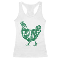 F Caw F Lucky Chicken Racerback Tank Top Funny St Patricks Day